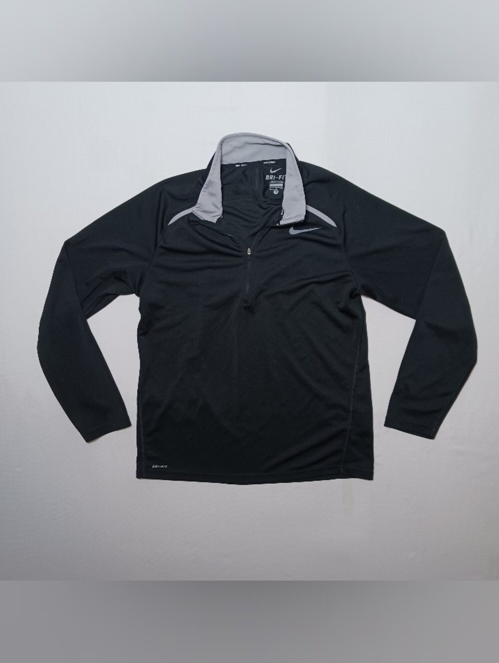 Nike Tennis Mens Dri-Fit 1/4 Zip Pullover Medium Black Swoosh